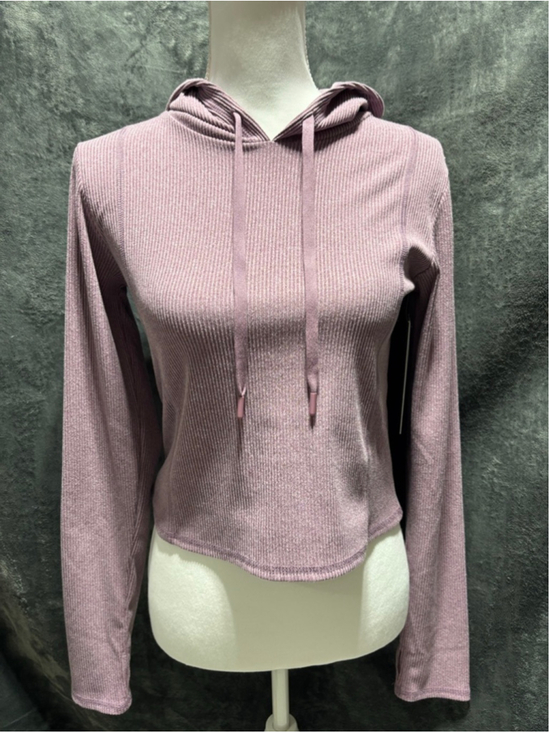 Threads 4 Thought Tops - NWT Threads 4 Thought Cozy ReActive Ribbed Cropped Heathered Purple Hoodie SZ M